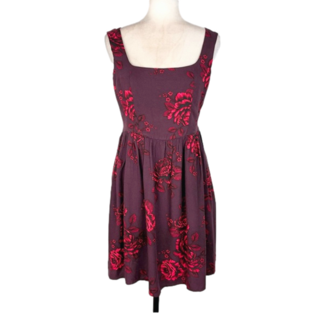 Old Navy burgundy floral dress